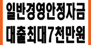 소상공인 일반 경영안정자금 대출