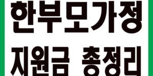 한부모가정지원금